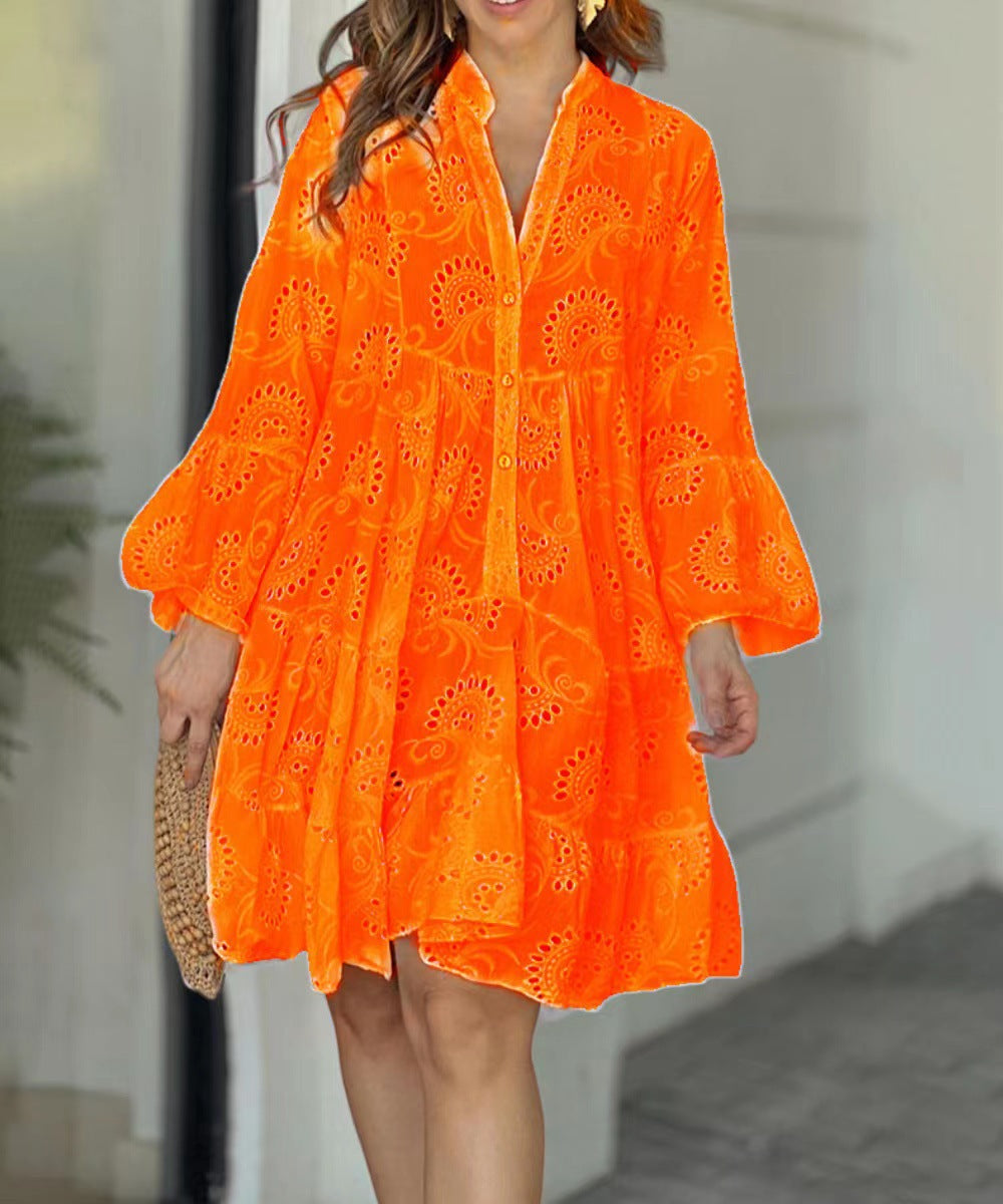 Tiered mini dress in yellow, playful and feminine silhouette | Alba Muse