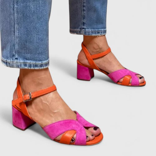 Women's Pink Orthopaedic Block Heel Sandals