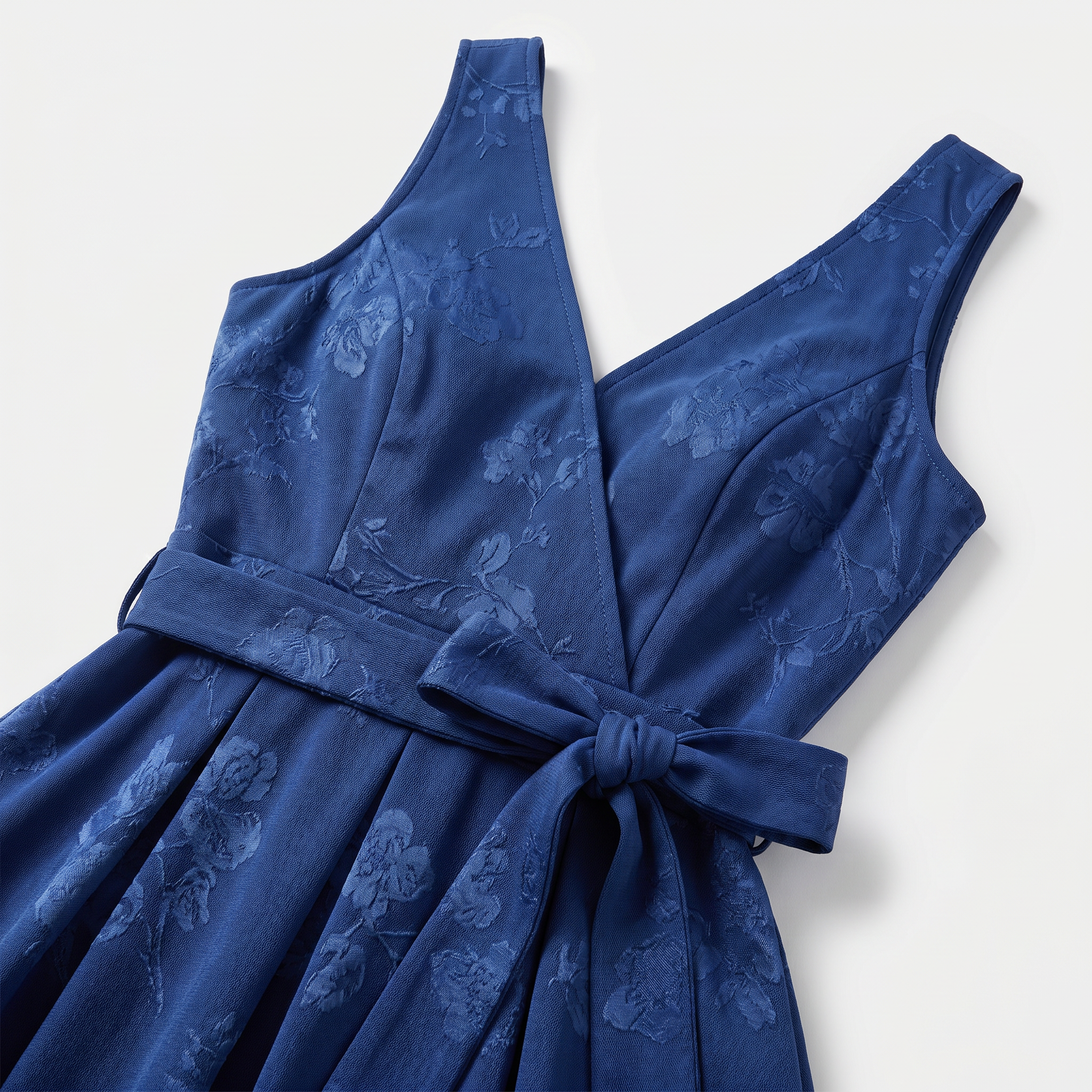Floral Organza V-Neck Midi Dress