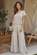 Women's Wide Leg Tiered Palazzo Trousers – Casual