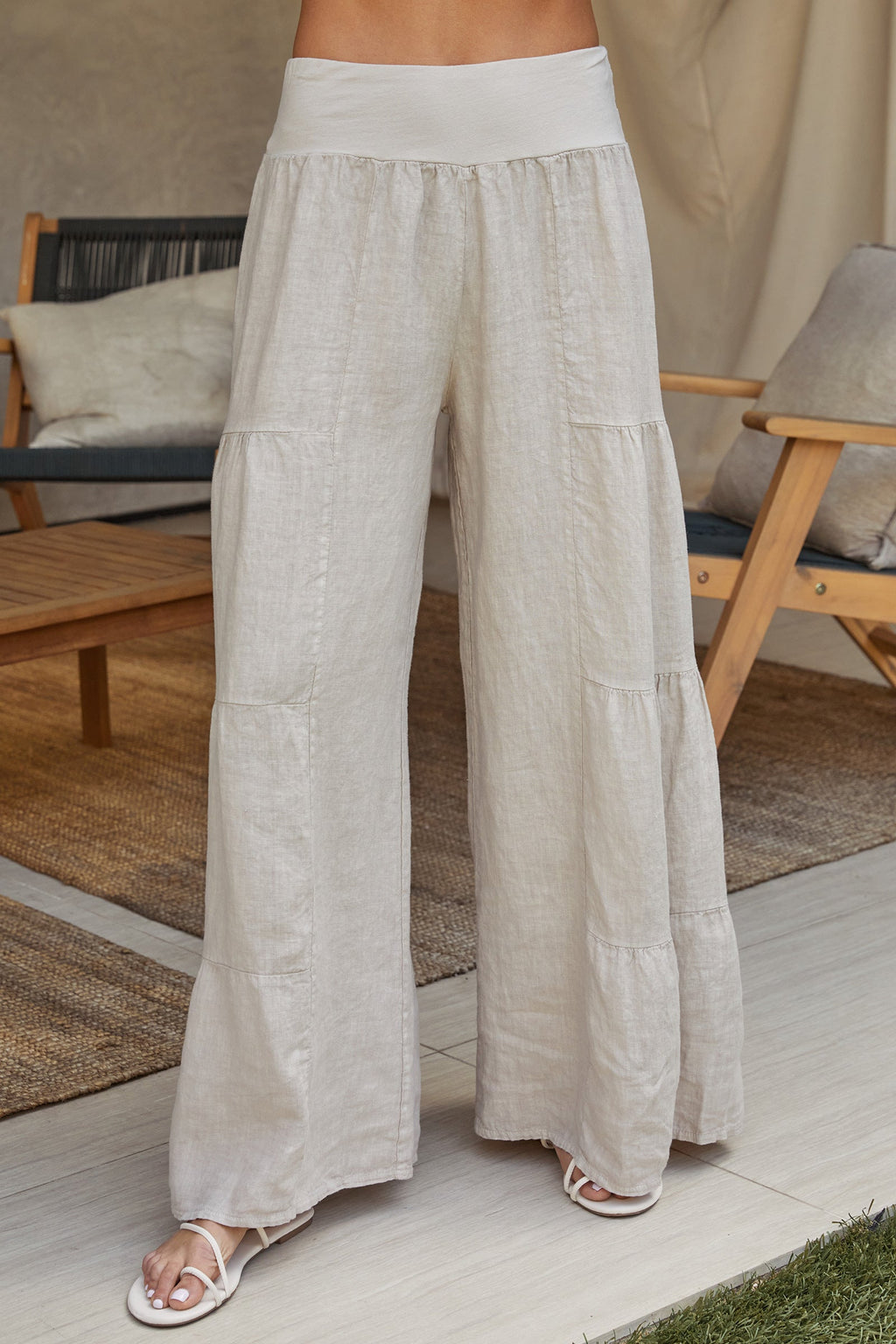 Women's Wide Leg Tiered Palazzo Trousers – Casual
