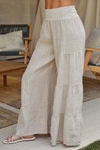 Women's Wide Leg Tiered Palazzo Trousers – Casual