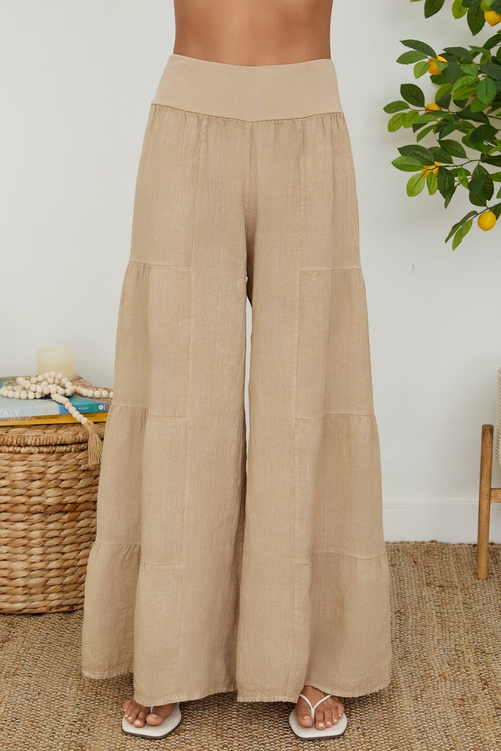 Women's Wide Leg Tiered Palazzo Trousers – Casual