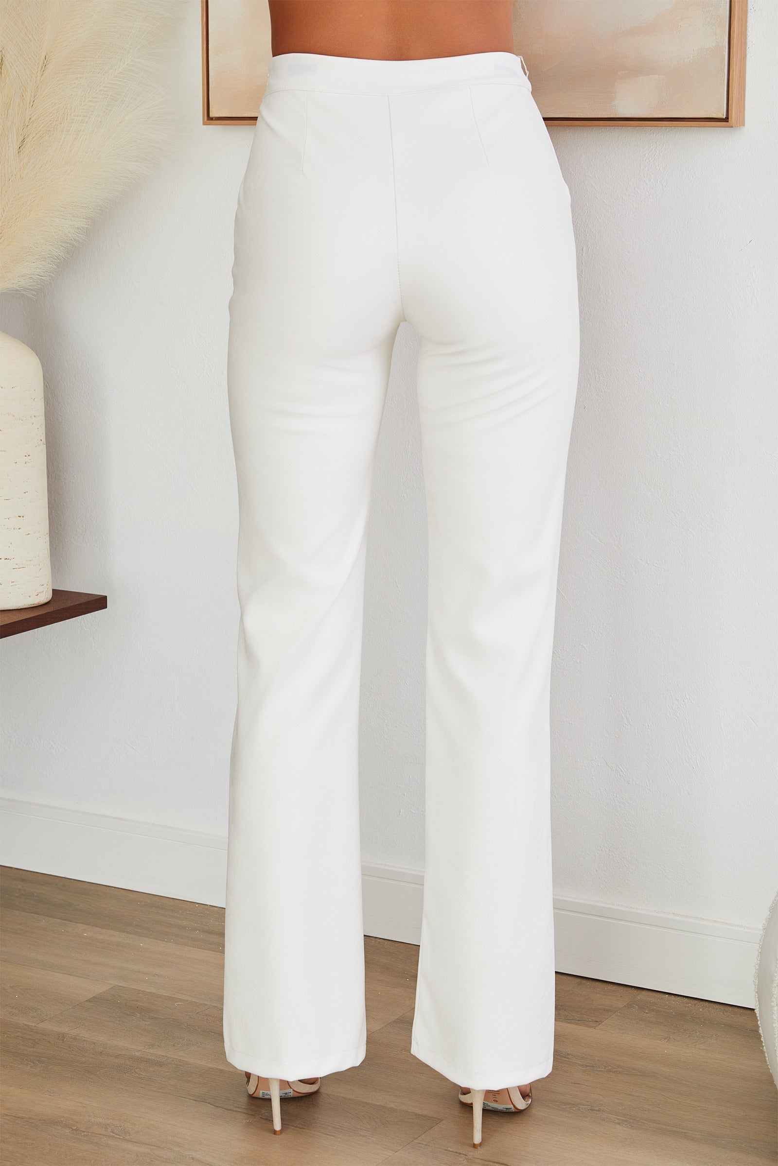 Faux Leather Straight Leg Trousers
