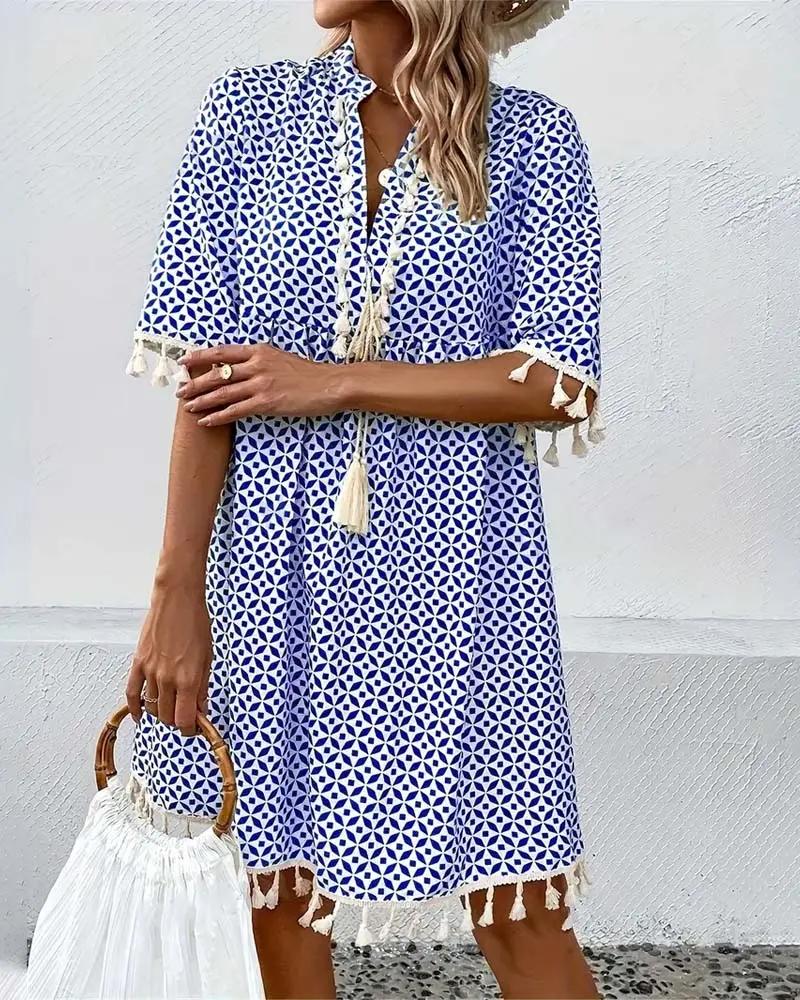 Summer printed mini dress colour options
