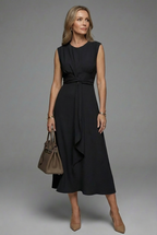 Women's sleeveless dress styled for smart casual occasions