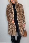 Leopard print insulated winter coat with a bold leopard print