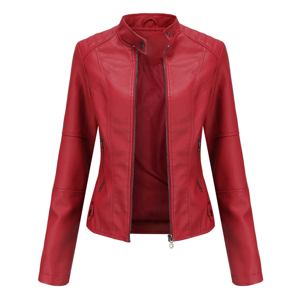 Black vintage leather-look jacket