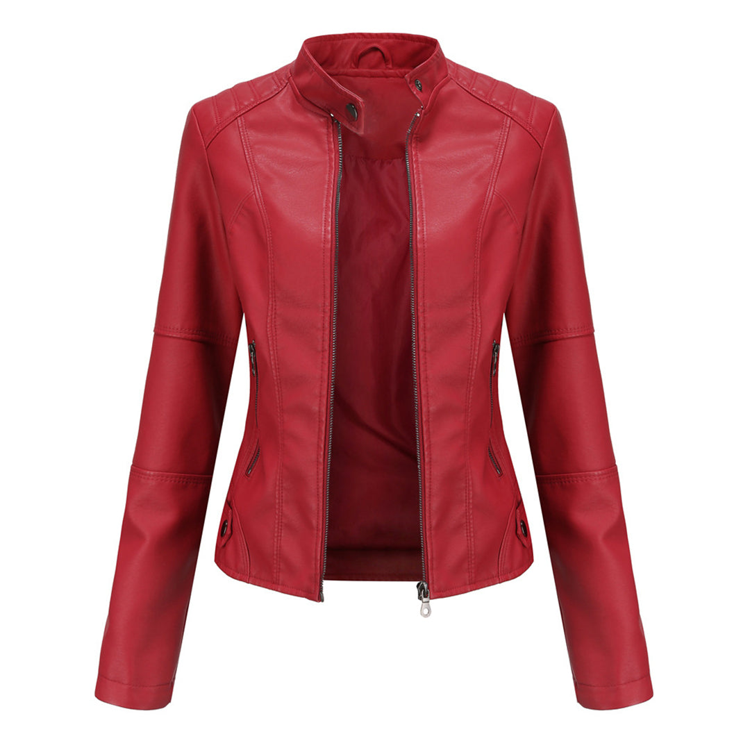 Black vintage leather-look jacket