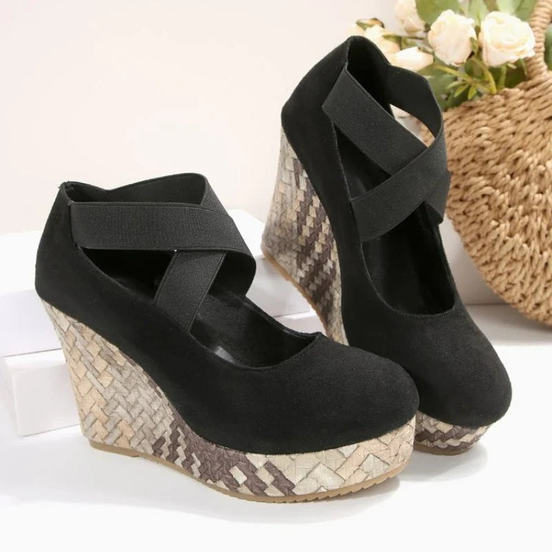 Rise Crisscross Platform Wedges