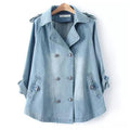 Light Blue denim cape coat, front view