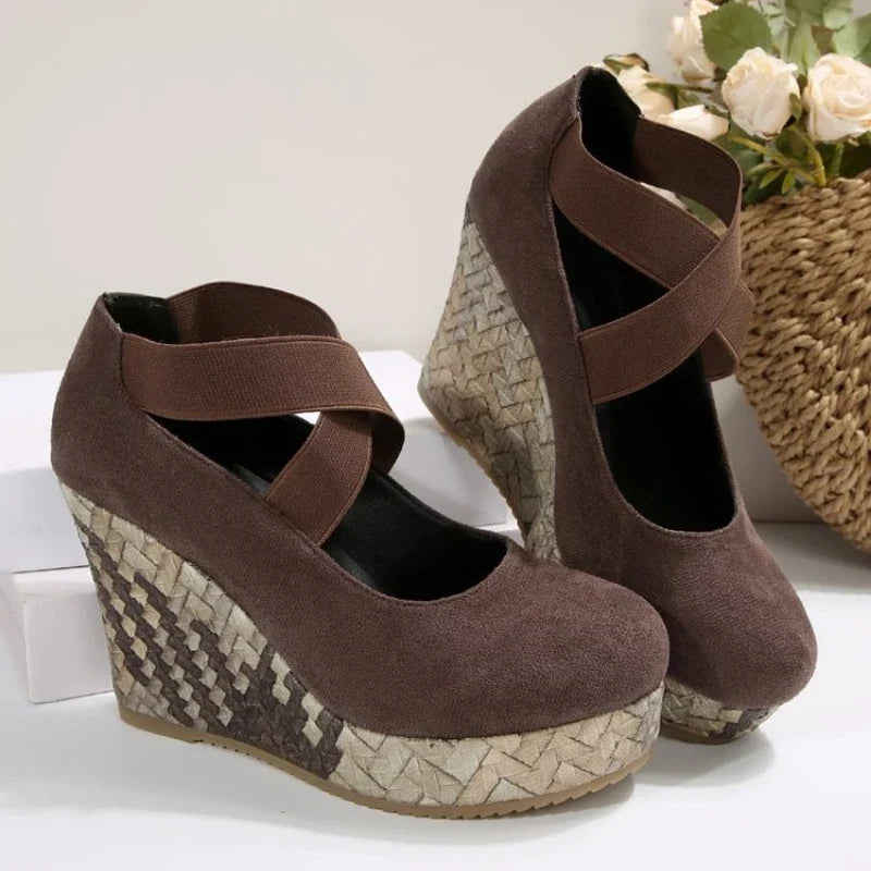 Rise Crisscross Platform Wedges