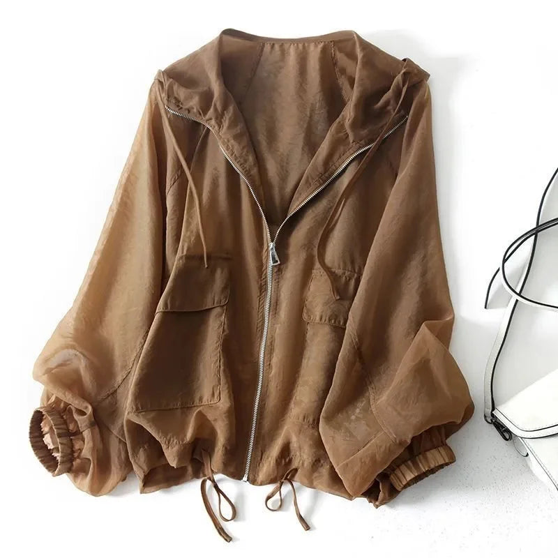 Women's Juniper summer sunscreen hoodie front view