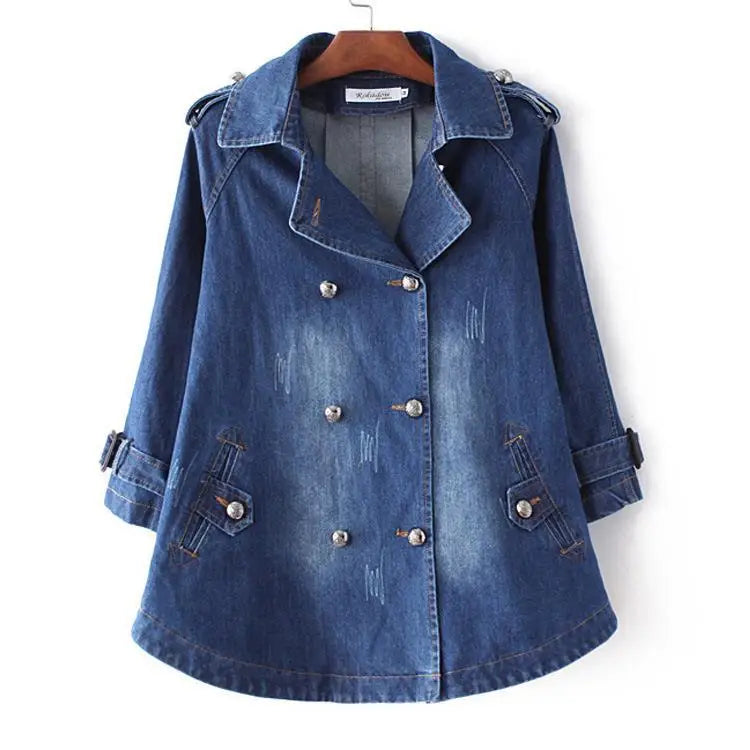 Light Blue denim cape coat