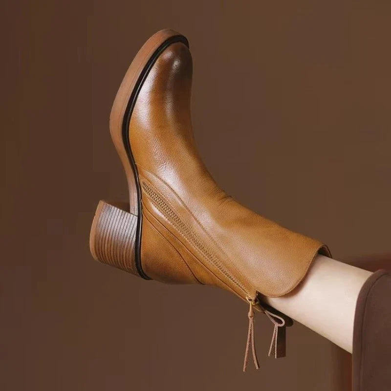 Brown Ankle Boots, front view