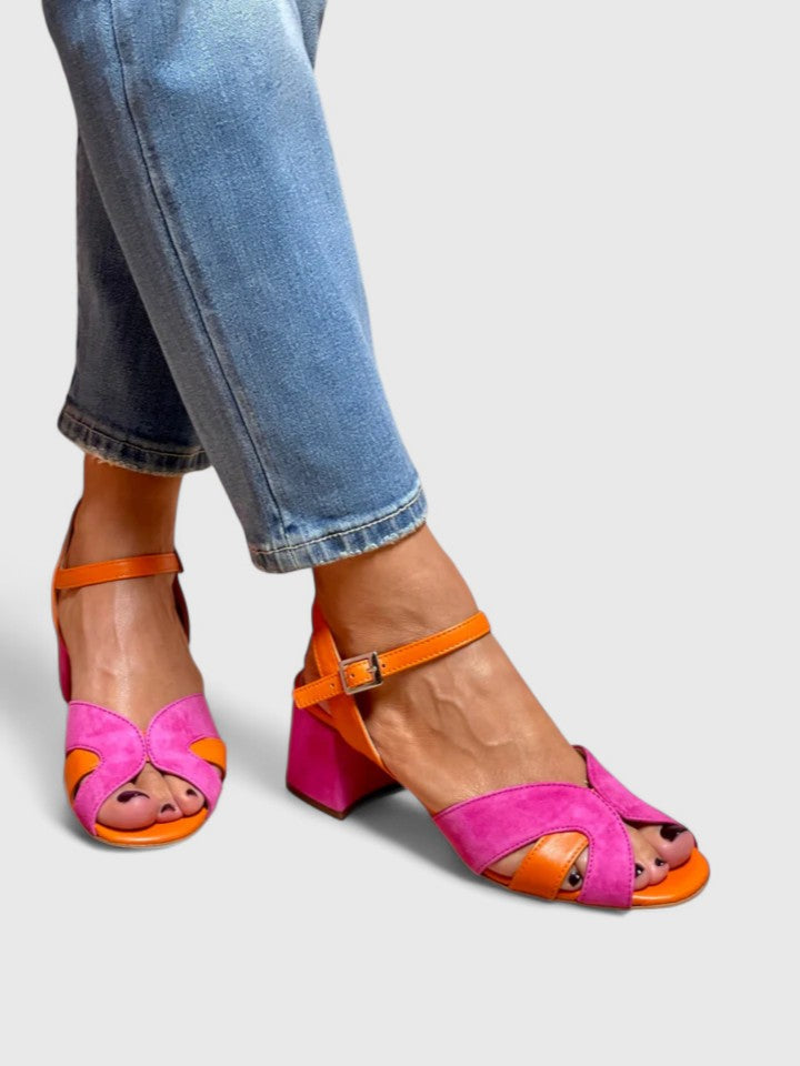 Women's Pink Orthopaedic Block Heel Sandals