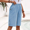 Cotton linen relaxed shorts, side view