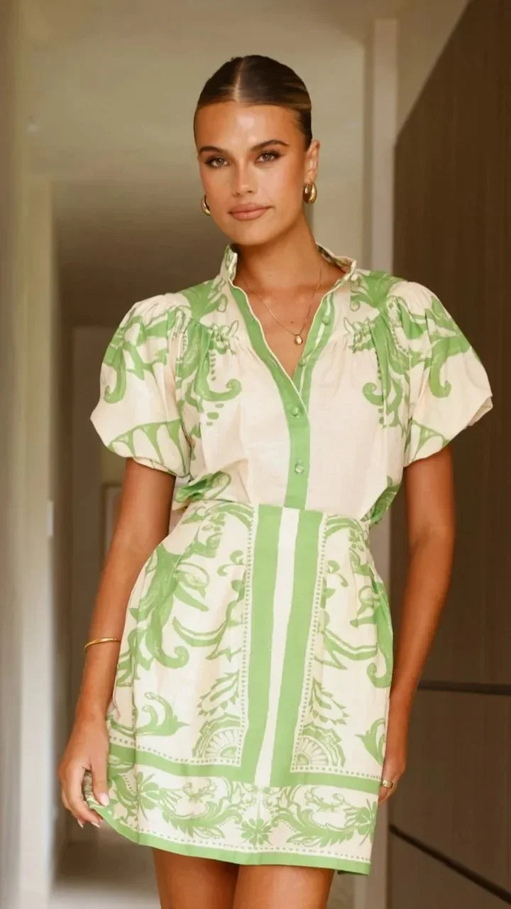 Floral Puff Sleeve Mini Sundress