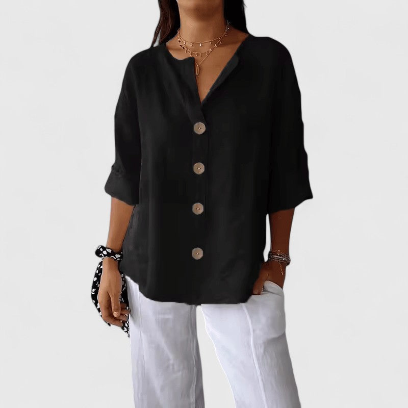 Women's tunic blouse, close-up detail
