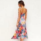 Women's floral maxi dress full length view