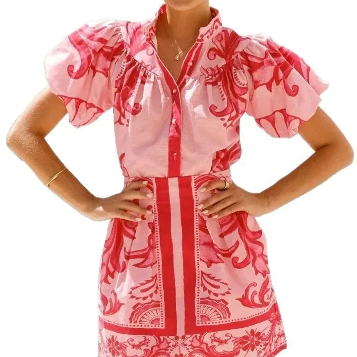Women's puff sleeve floral sundress, fun and flirty silhouette | Alba Muse