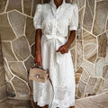 Lace Embroidered Shirt Dress