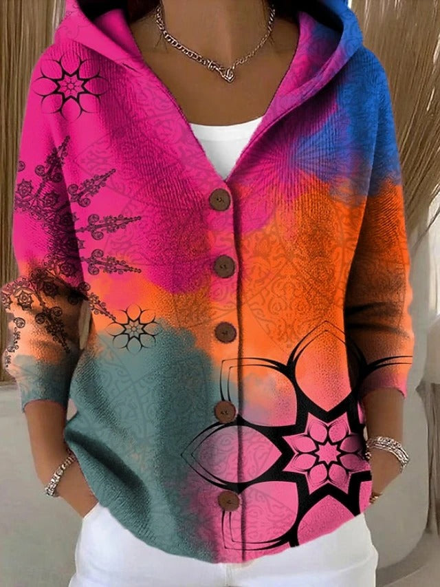 Women's Warm Long Knit Cardigan — worn on model
