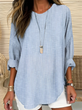 Tasha Striped Blouse Blue Smart Casual | Alba Muse