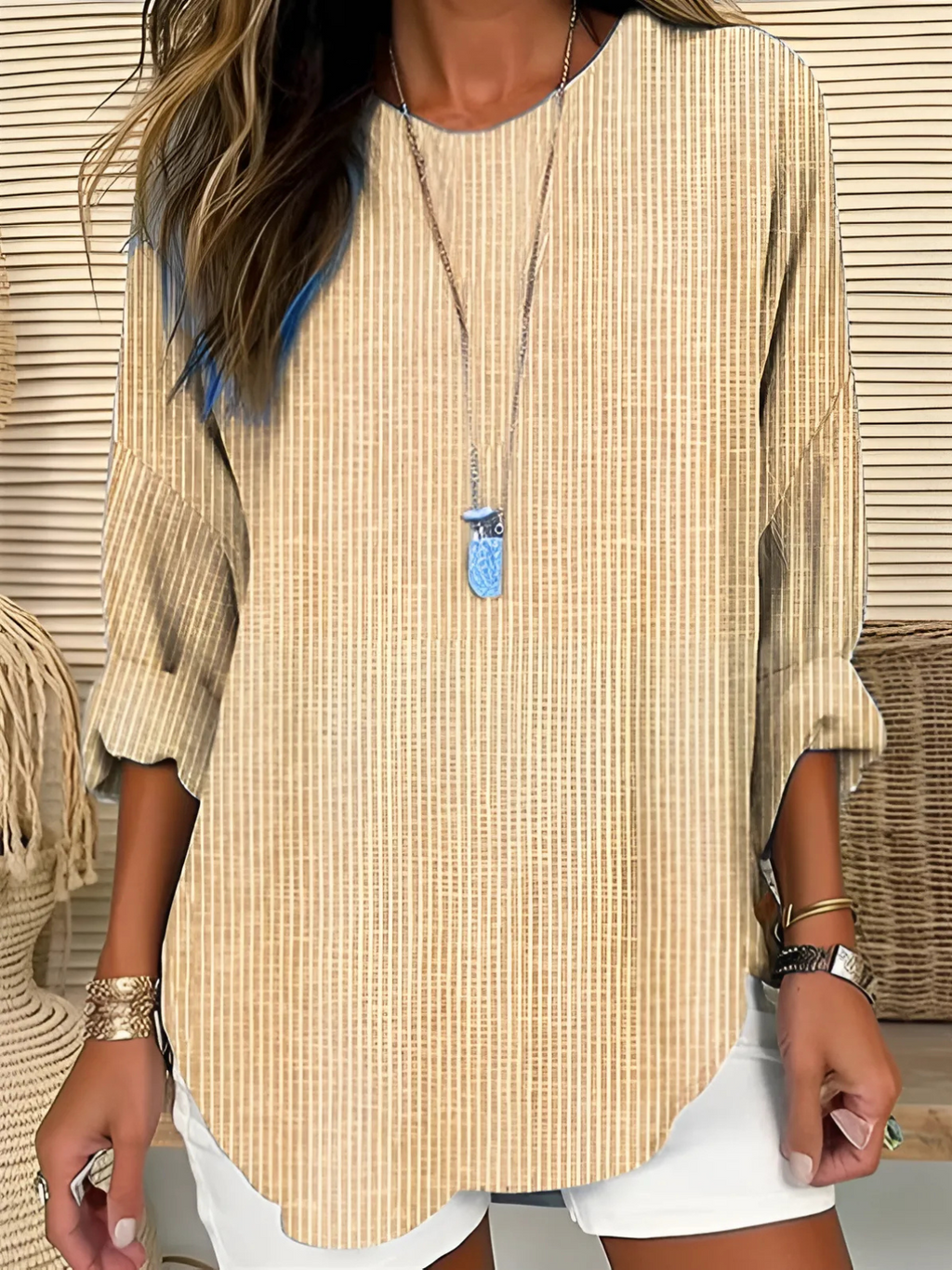 Women's Striped Blouse Chic Office Style | Alba Muse