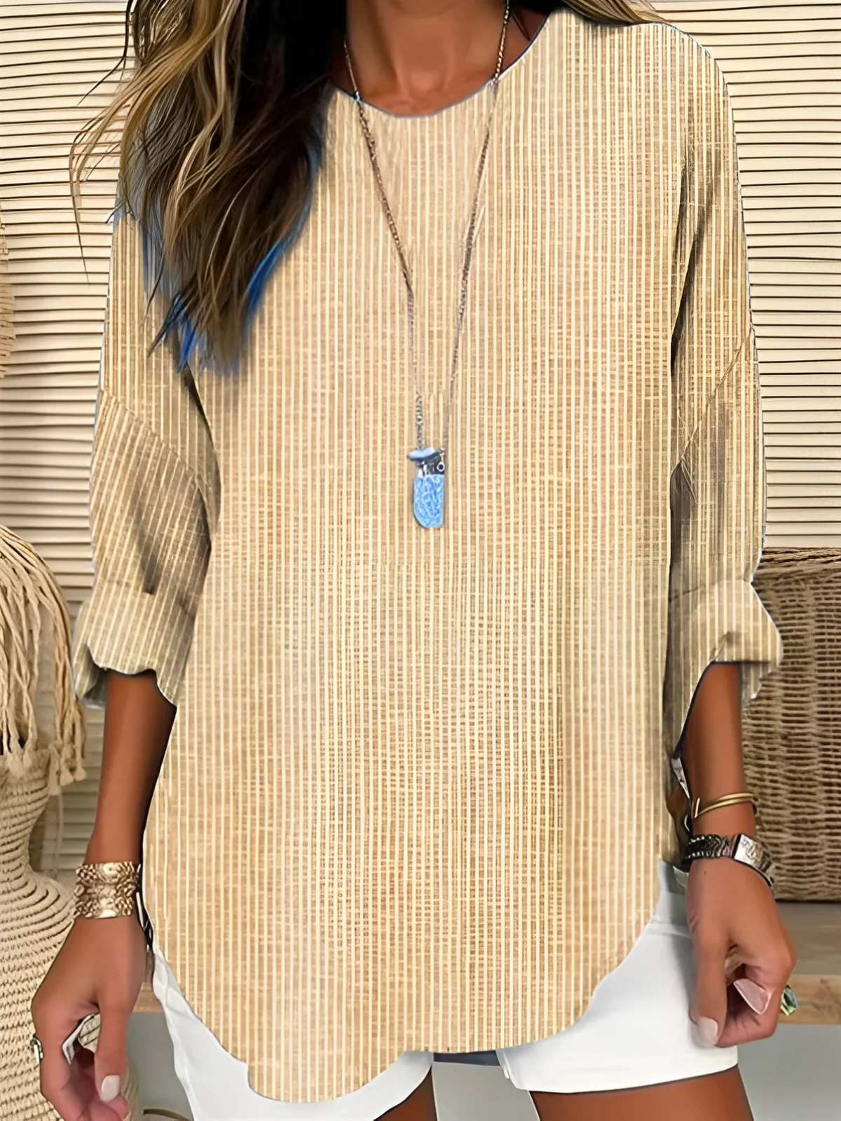 Women's Striped Blouse Chic Office Style | Alba Muse