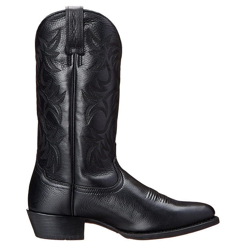 Rugged Genuine Leather Western Boots, Mid-Calf