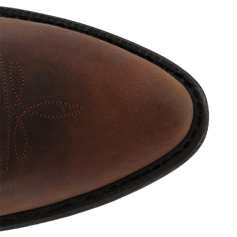 Rugged Genuine Leather Western Boots, Mid-Calf