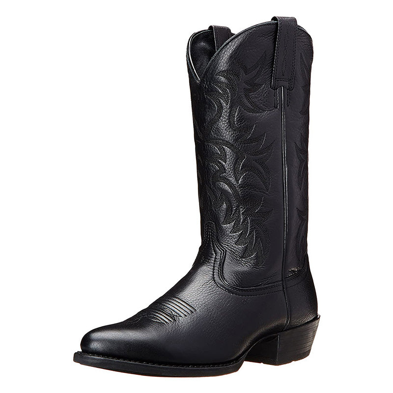 Rugged Genuine Leather Western Boots, Mid-Calf