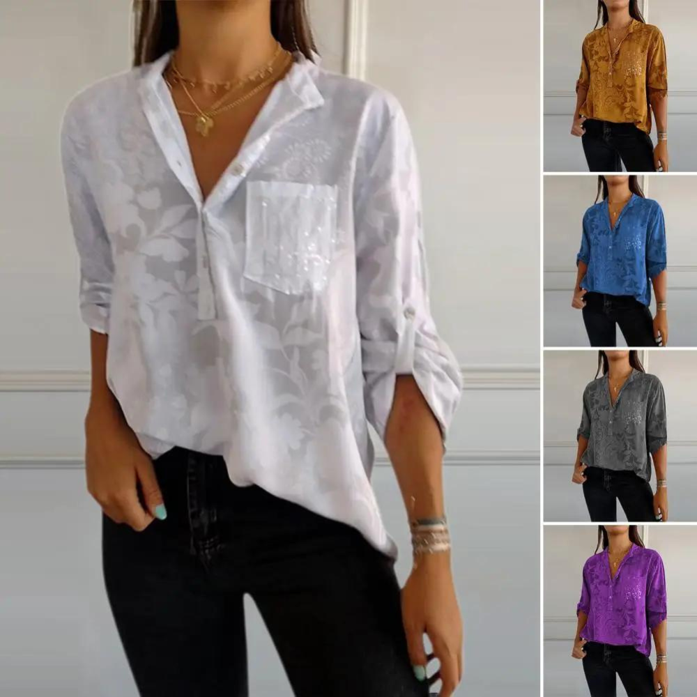 Women's button-up floral blouse, breathable and effortless | Alba Muse