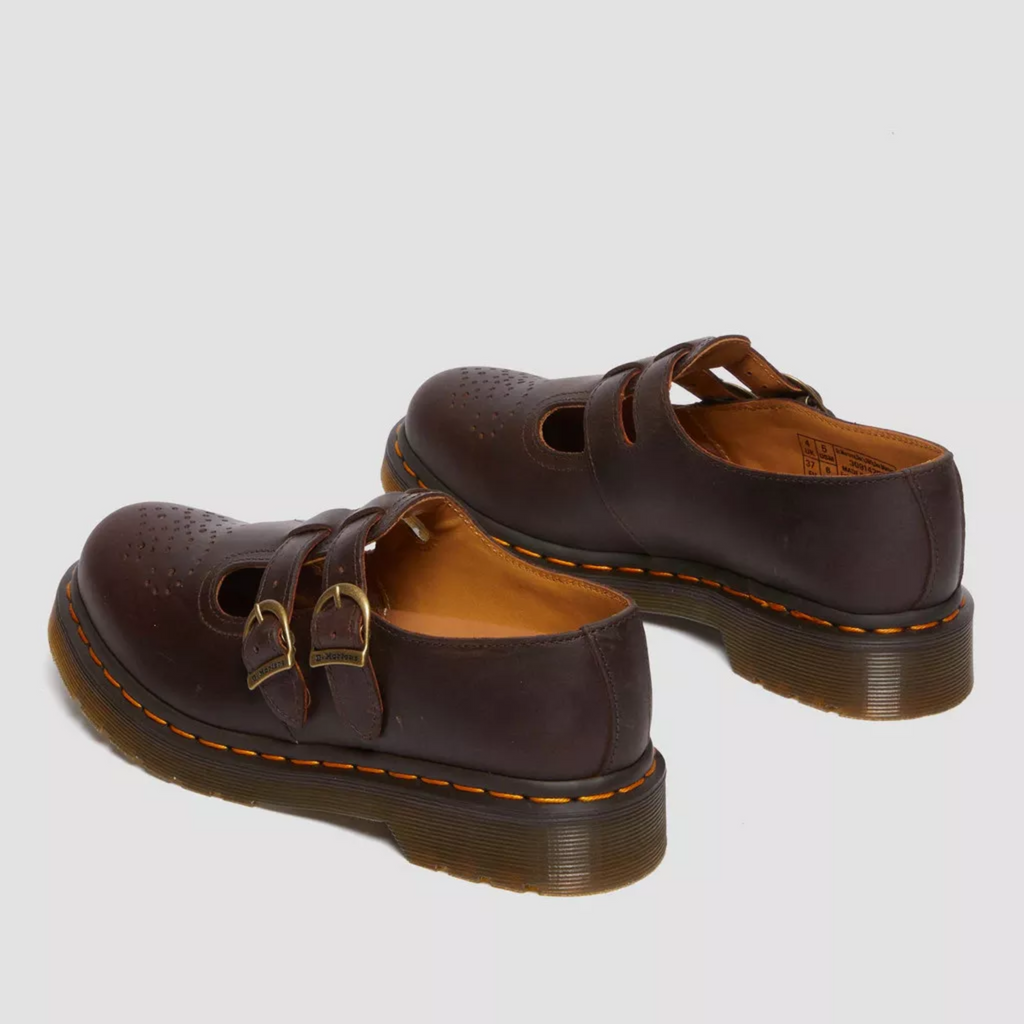 Women's Double Buckle Leather Mary Jane Flats