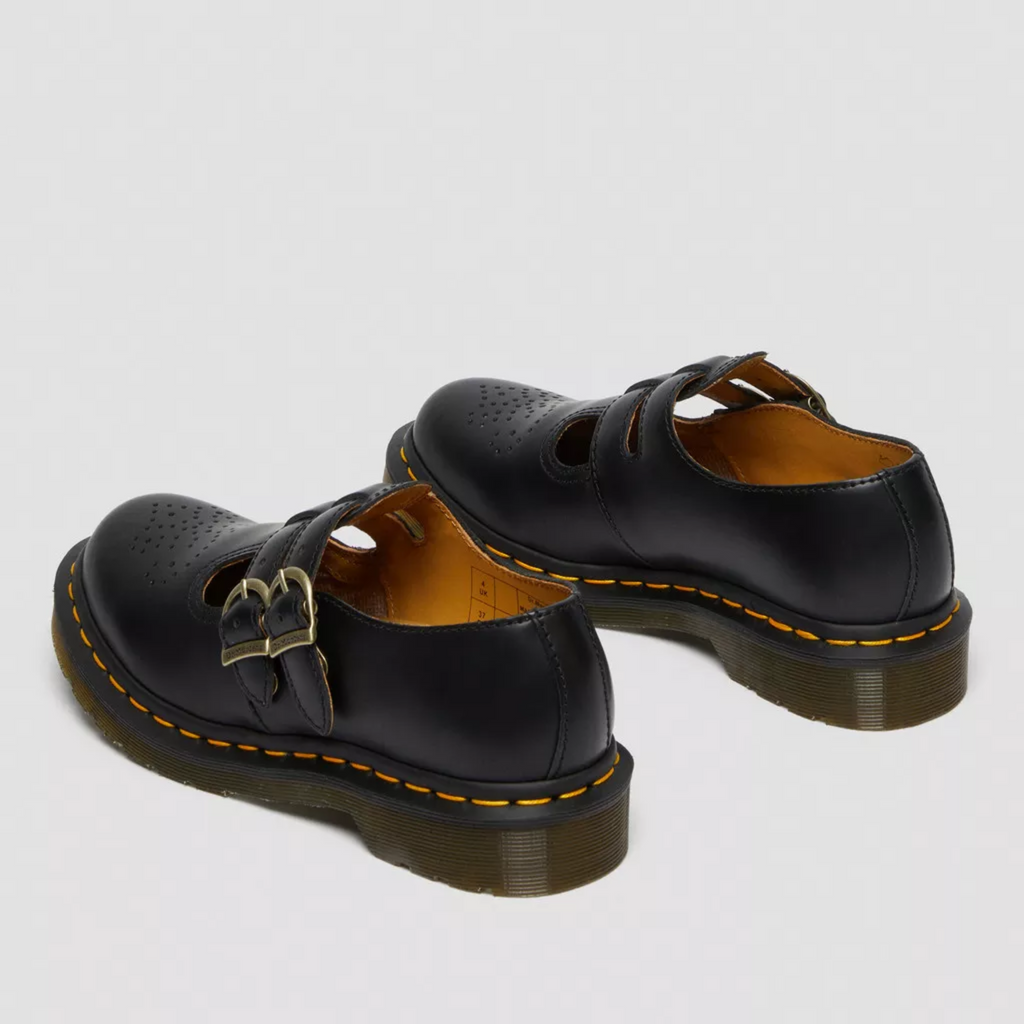 Women's Double Buckle Leather Mary Jane Flats