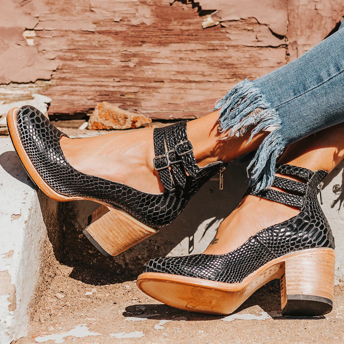 Strappy Ankle Strap Block Heels – Closed Toe Everyday Heeled Shoes