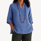 Victoria | Relaxed Linen Tunic Top with Minimalist Design