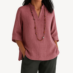 Victoria | Relaxed Linen Tunic Top with Minimalist Design