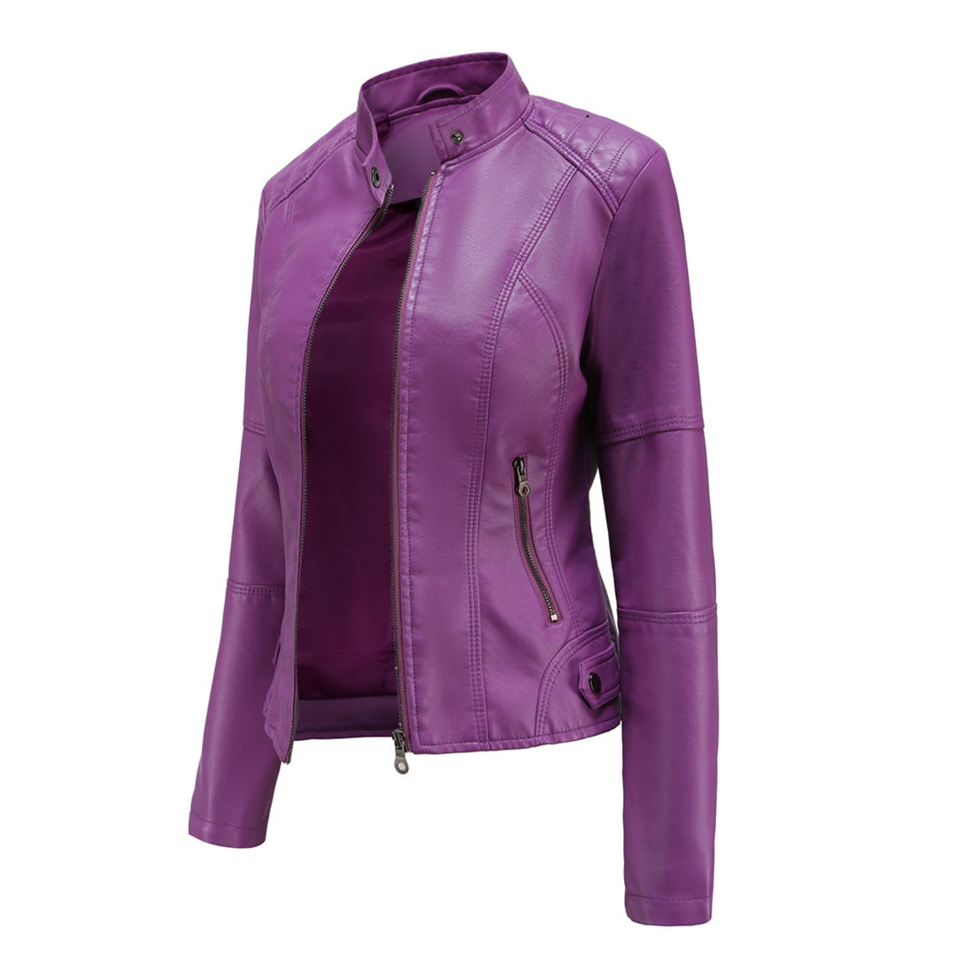 Black vintage leather-look jacket
