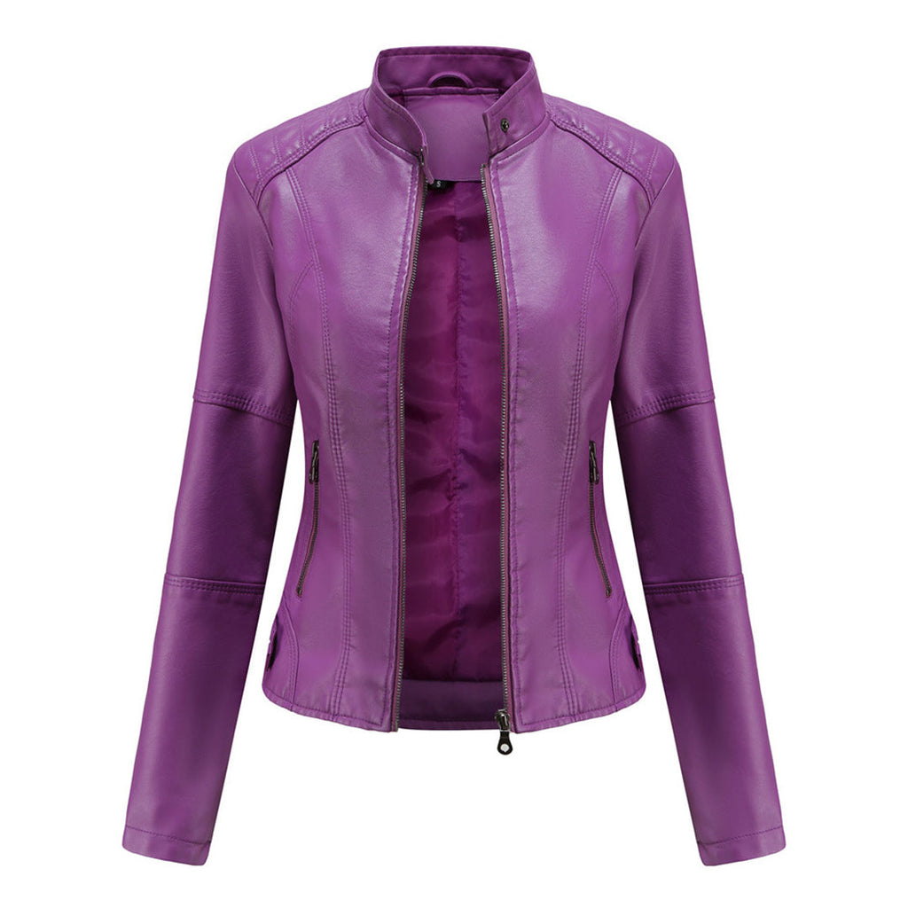 Black vintage leather-look jacket