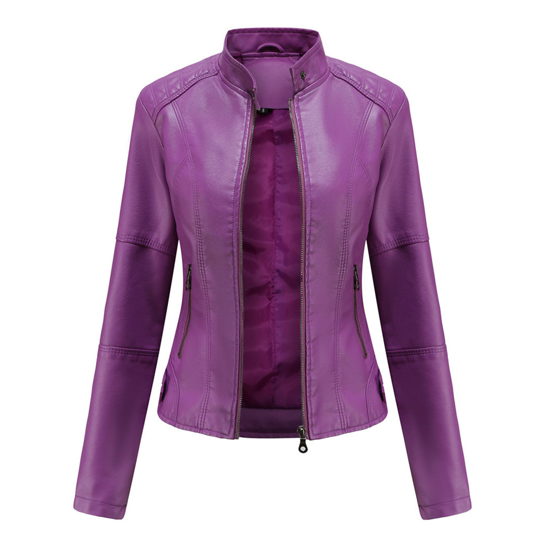 Black vintage leather-look jacket