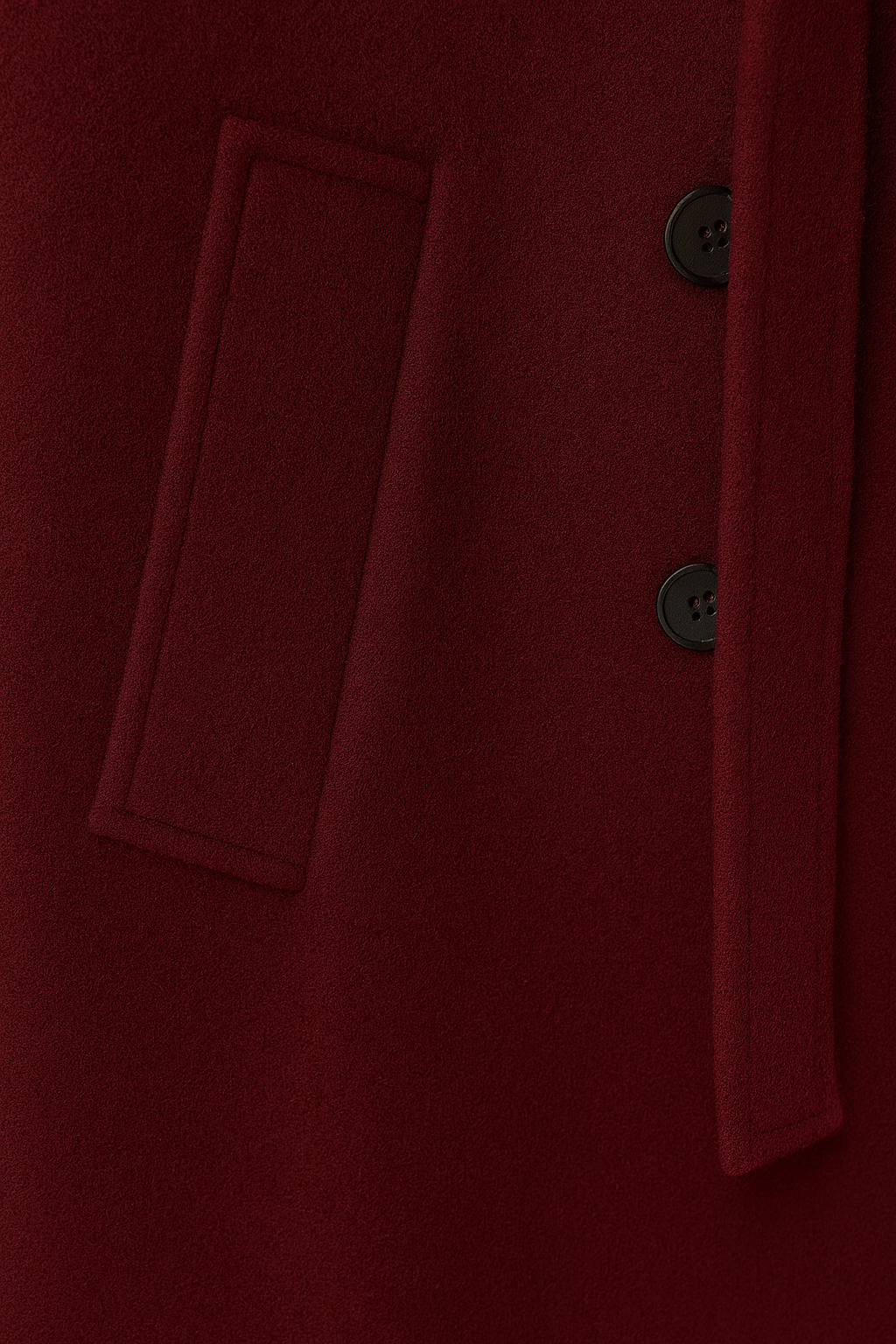 Women's Long Burgundy Coat with Belt