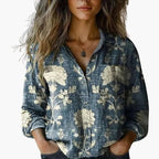 Women's classic woven button-down shirt, movement shot