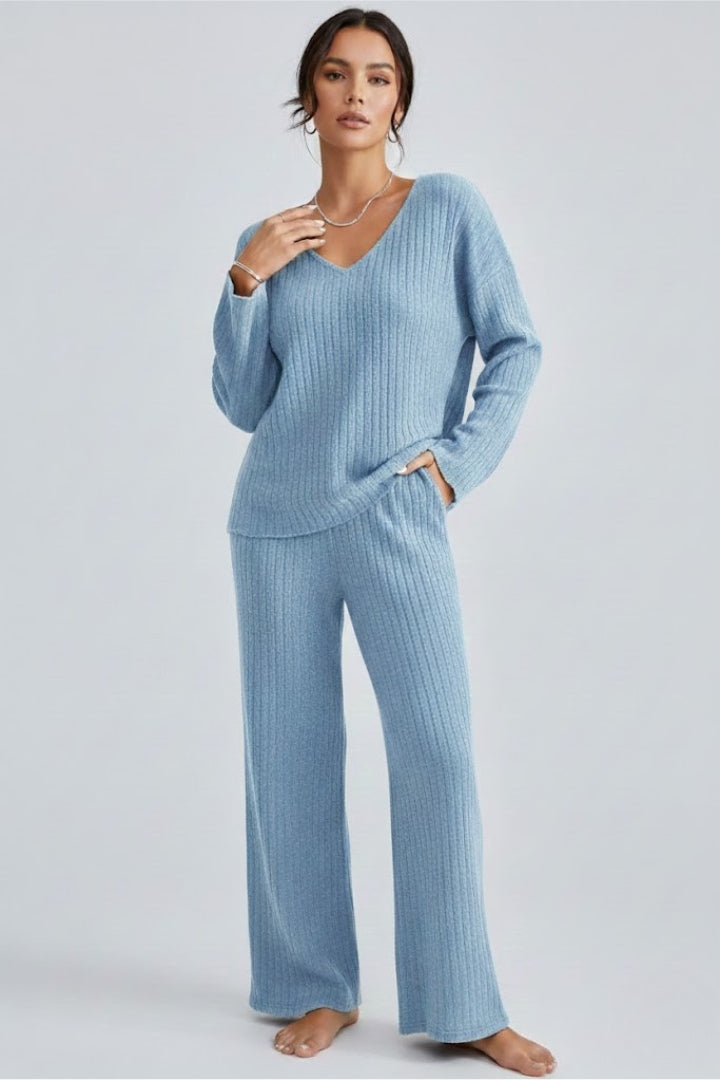 Women’s Lounge Set with V Neck Pullover