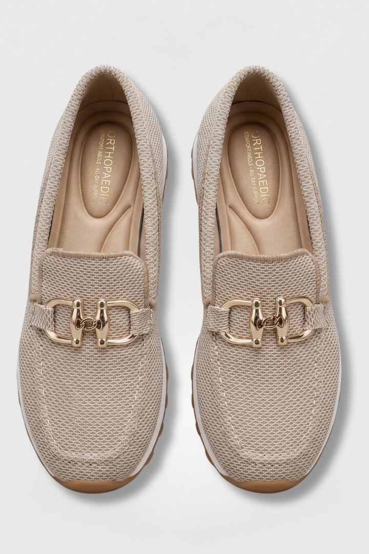 Beige Orthopaedic Loafers, front view