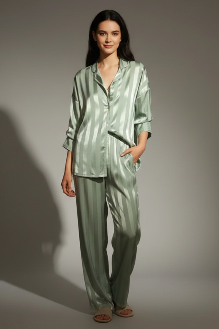 Women’s Pyjama Set with Button Shirt and Trousers