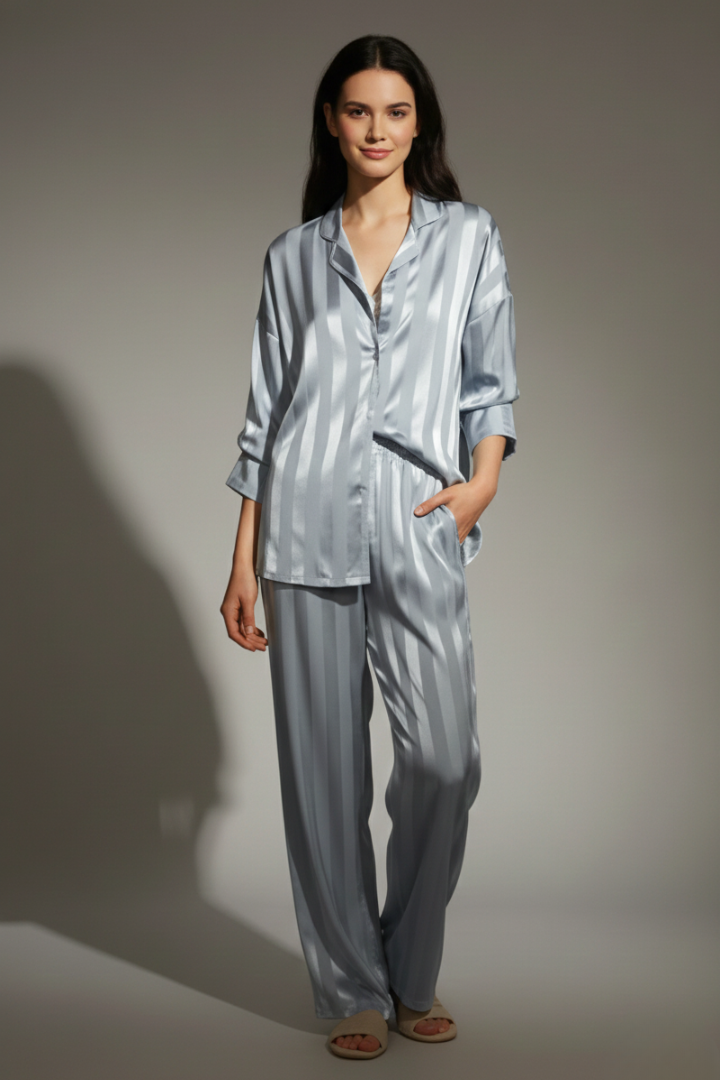 Women’s Pyjama Set with Button Shirt and Trousers