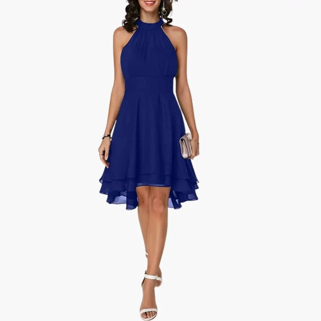 Women's Ruffle Detail Sleeveless Mini Dress side view - Party Wedding Guest Mini Dress