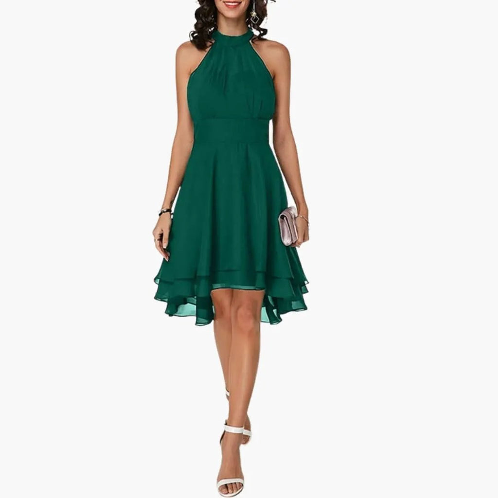Women's Ruffle Detail Sleeveless Mini Dress detail view - Party Wedding Guest Mini Dress